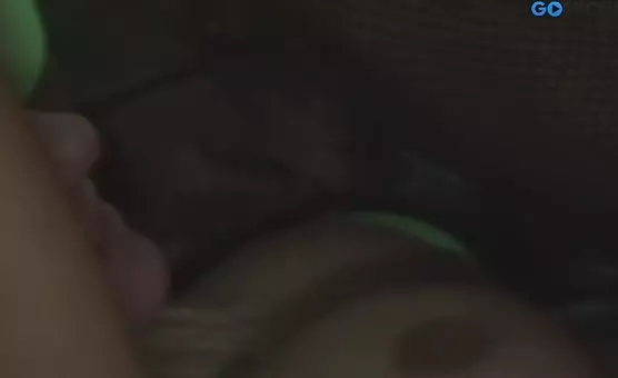 Blonde in Red Dress Tempts A Masked Lover